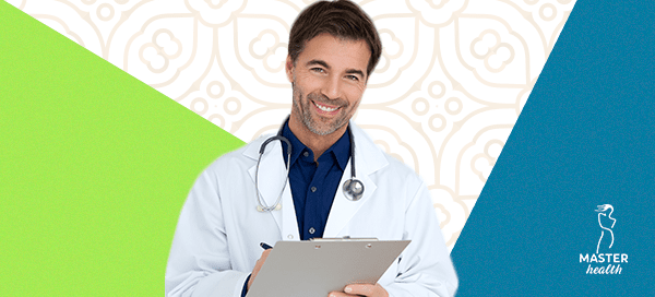 figura de um médico indicando que deve haver uma avaliação antes da redução de mamas