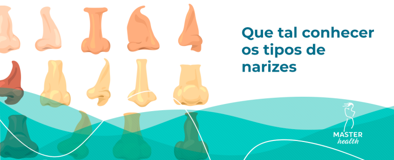 Ilustrando mostrando vários tipos de nariz