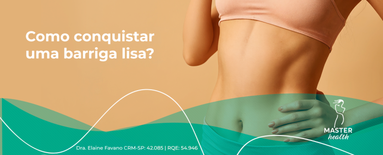 Imagem mostrando a barriga lisinha de uma mulher