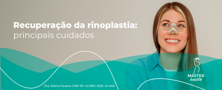 Imagem mostrando o rosto de uma mulher com um curativo no nariz