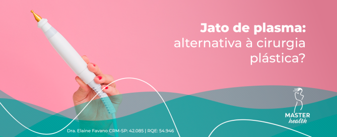 Imagem mostrando uma mão segurando um aparelho de jato de plasma