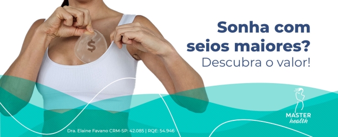 Imagem mostrando uma mulher tirando uma prótese de silicone de dentro da blusa dela, no qual tem um cifrão no meio da prótese