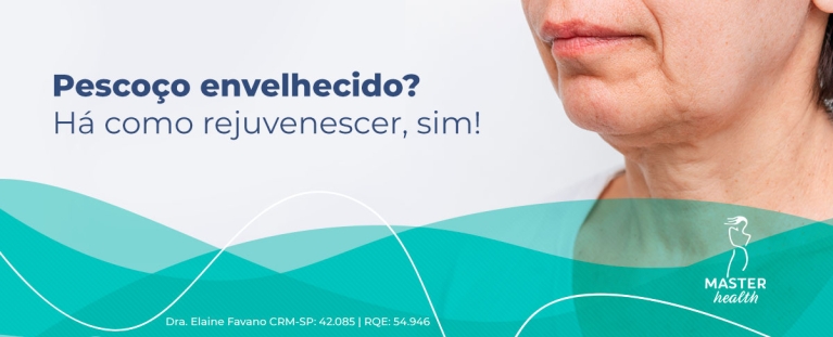 Imagem mostrando o pescoço de uma mulher com sinais de envelhecimento
