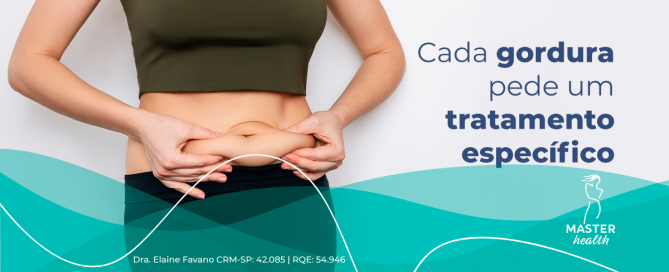 Imagem mostrando a barriga de uma mulher, no qual ela está apertando a gordura localizada da barriga